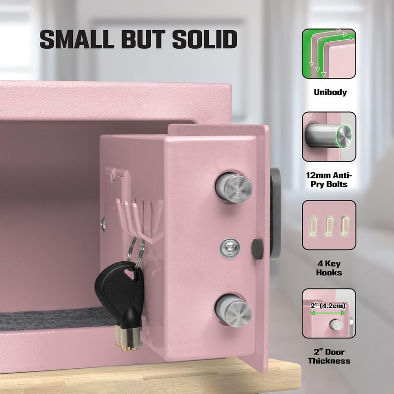 ISLANDSAFE Electronic Deposit Drop Small Safe Box for Kid Money Coin Home Office Hotel Rooms Business Jewelry (Light Pink) - Image 5